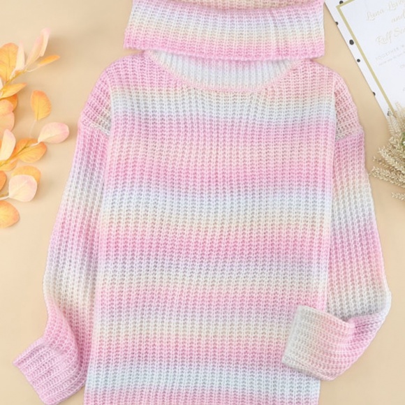 New Cowl Neck Ombre Knit Sweater - Picture 7 of 9